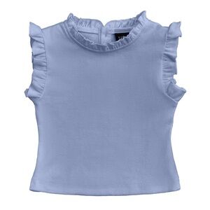 BLUE RUFFLE TANK TOP